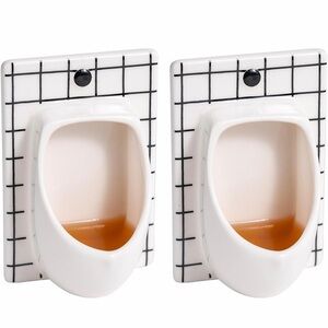 White and Black Grid Wall-Mounted Urinal Shot glasses